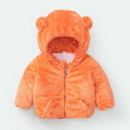 Wholesale Autumn and Winter Coral Plush Thickened Polyester Baby Clothes