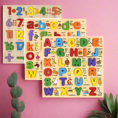 Educational Wooden Cartoon Hand Grab Puzzle Board