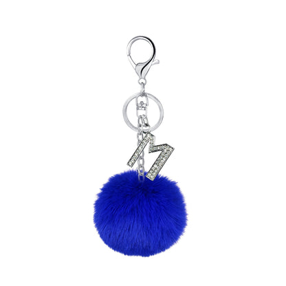 Imitation Rex Rabbit Fur Ball Diamond-encrusted Alloy English