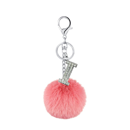Imitation Rex Rabbit Fur Ball Diamond-encrusted Alloy English