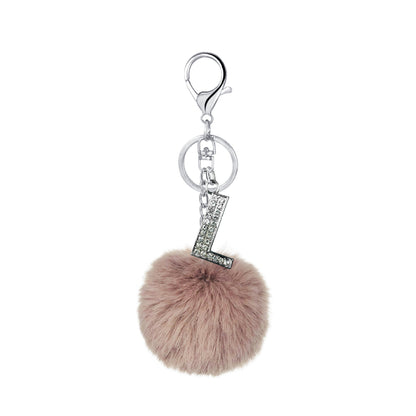 Imitation Rex Rabbit Fur Ball Diamond-encrusted Alloy English