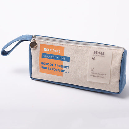 Handheld Large Capacity Canvas Pen Bag