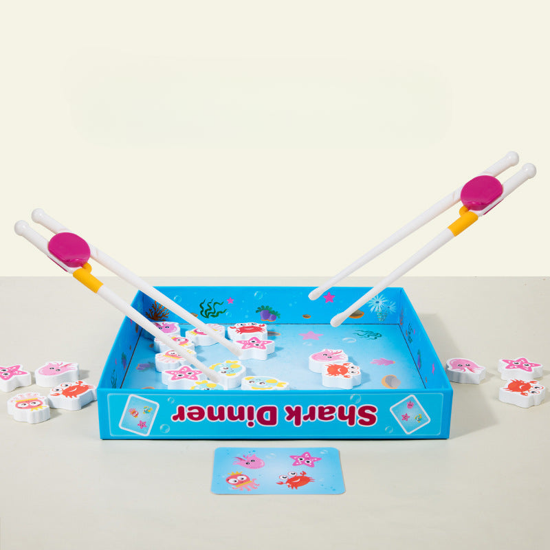 Wholesale of Interactive Wooden Puzzle Toys with Chopsticks for Children's Marine Animals