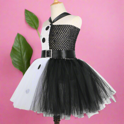 Dalmatian Black and White Halloween Tulle Dress Costume Set