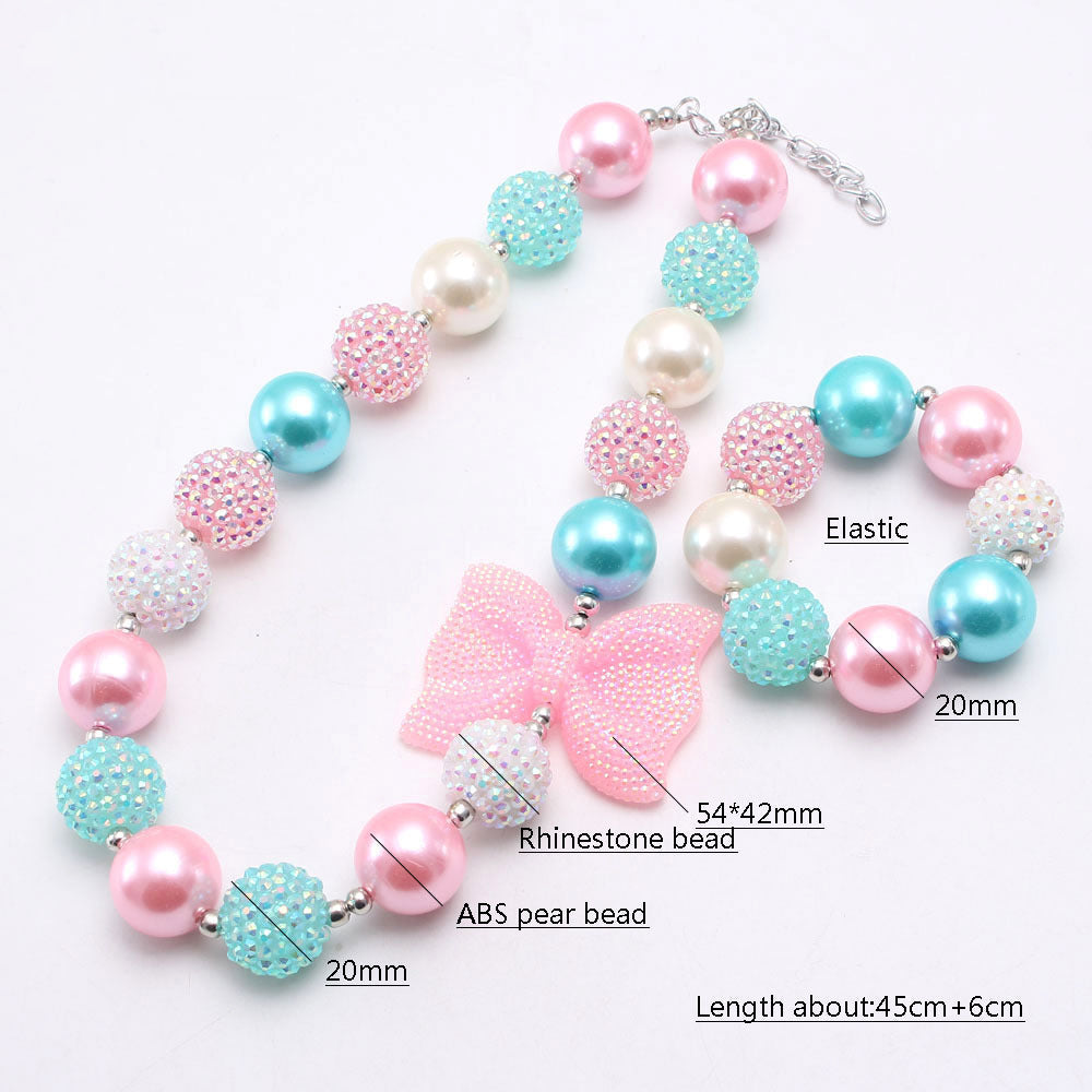 1 Pack Girl Beaded Necklace And Bracelet Wholesale