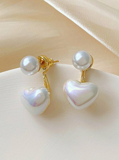 Girls Love's Luster Pearl Heart Earrings