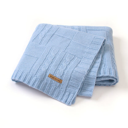 Baby Solid Color Knitted Blanket Baby Windproof Cover Baby