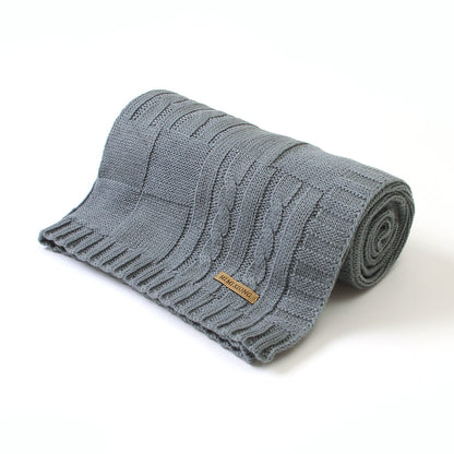 Baby Solid Color Knitted Blanket Baby Windproof Cover Baby