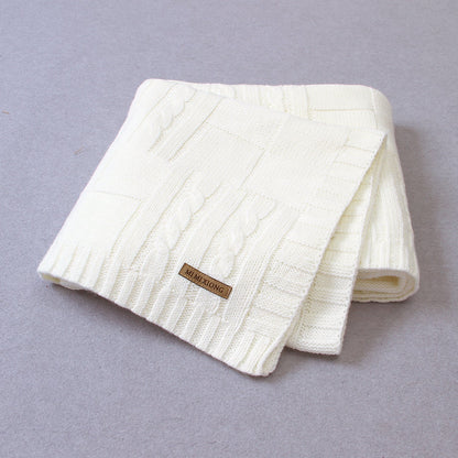 Baby Solid Color Knitted Blanket Baby Windproof Cover Baby