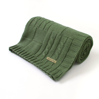 Baby Solid Color Knitted Blanket Baby Windproof Cover Baby