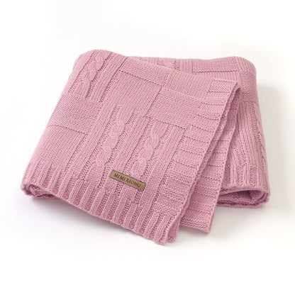 Baby Solid Color Knitted Blanket Baby Windproof Cover Baby