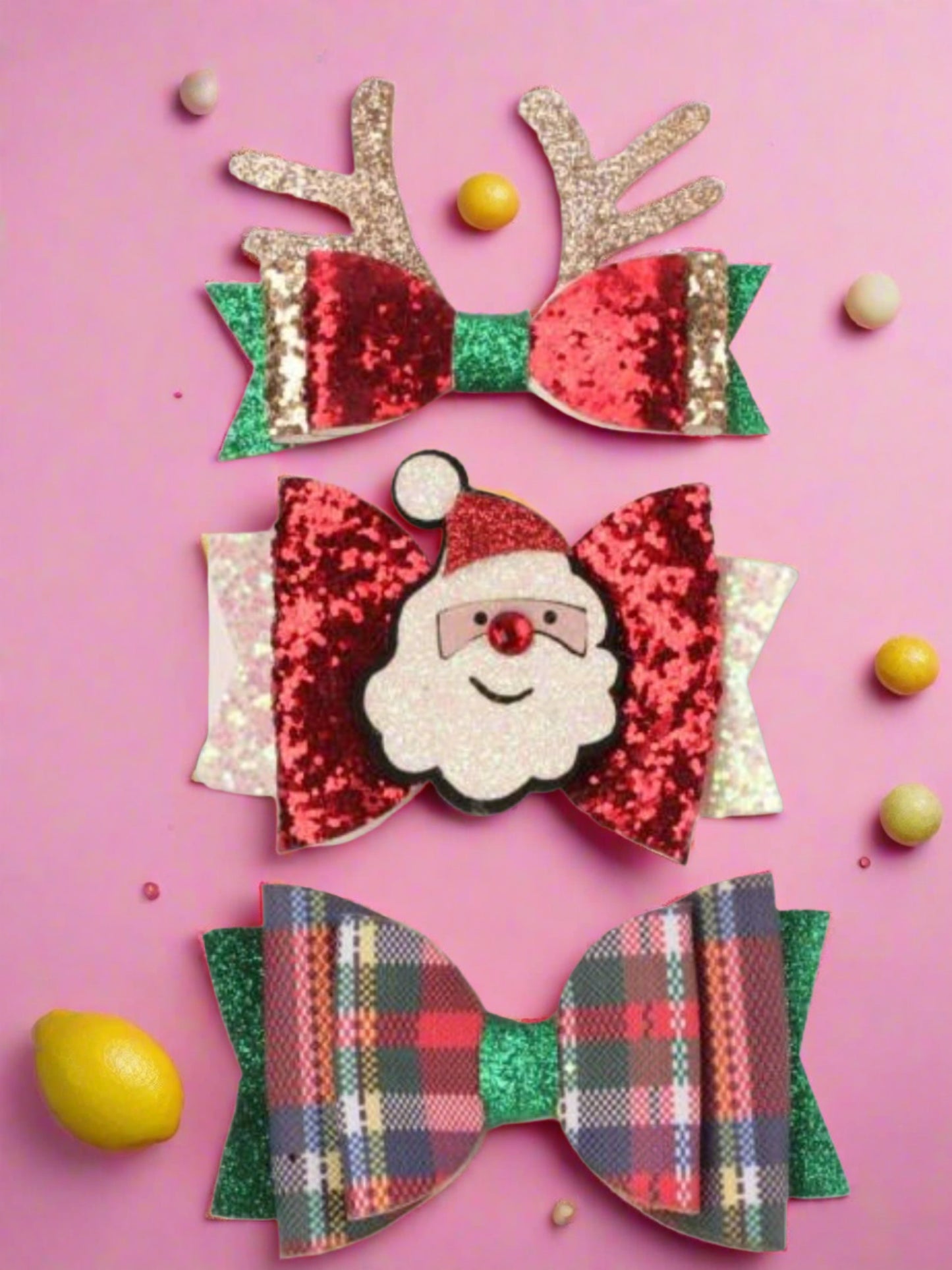 Girls Don't Forget The Bow Christmas Hair Clip Set