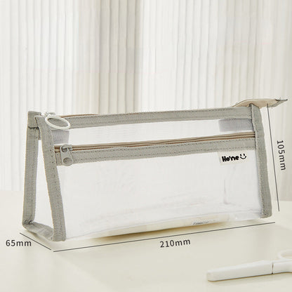Transparent Double-layer Mesh Pen Bags