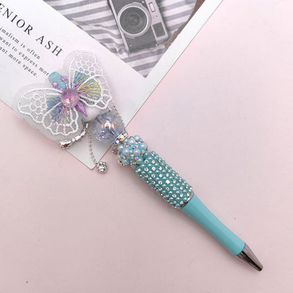 Beaded Pen Pearl Rhinestone Bow Lace Pen Handmade