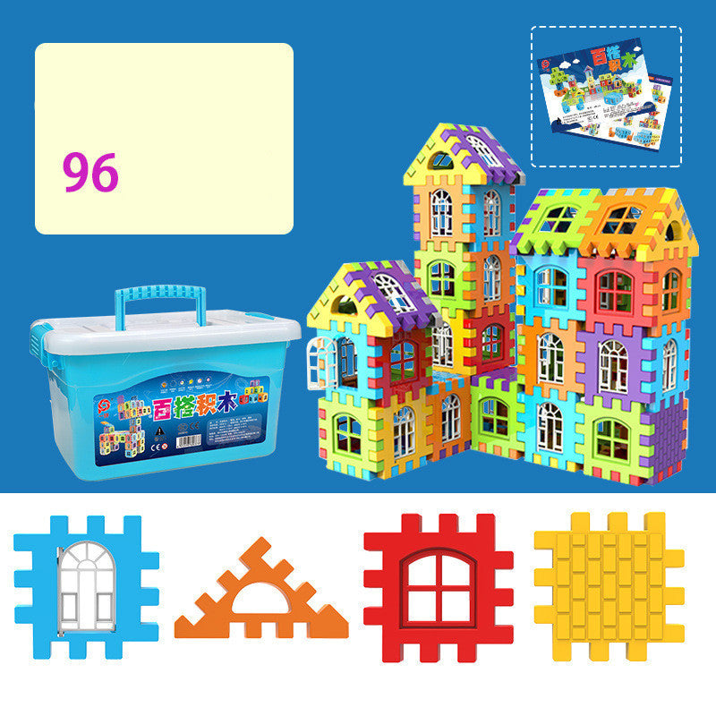 Educational Large Particle Square Plastic Building Blocks for Children