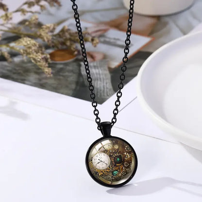Steampunk Clock & Gears Pendant