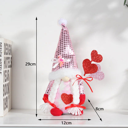 Valentine's Day Sequin Fabric Figurines