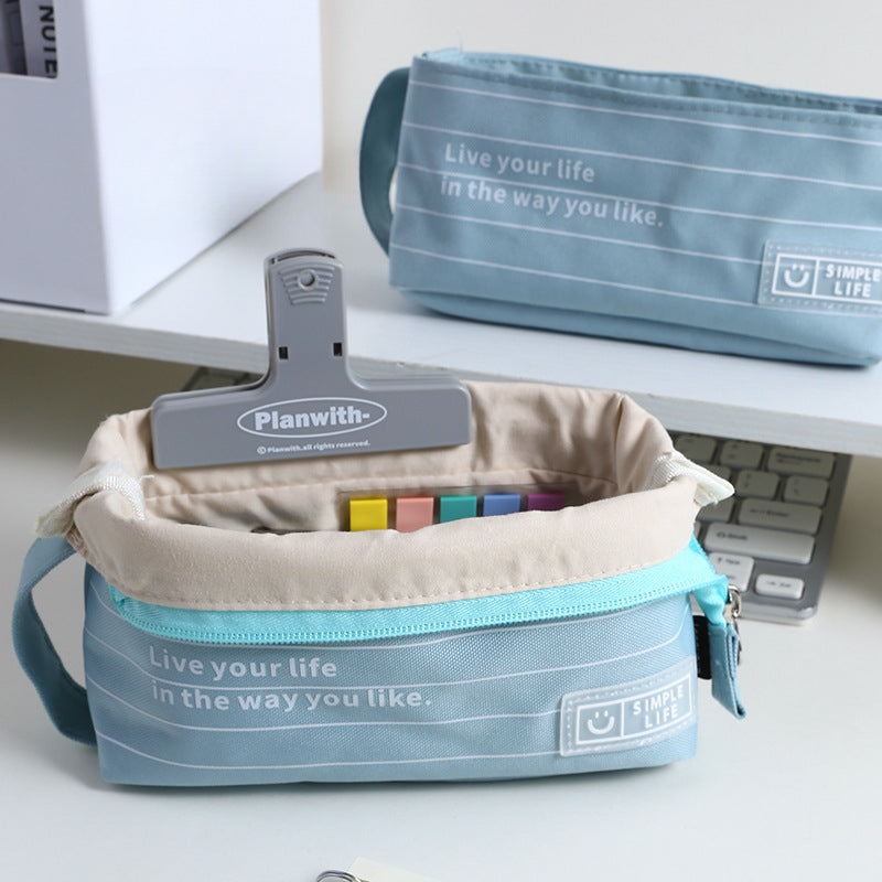 New Polyester Fiber Simple Large Capacity Pencil Case