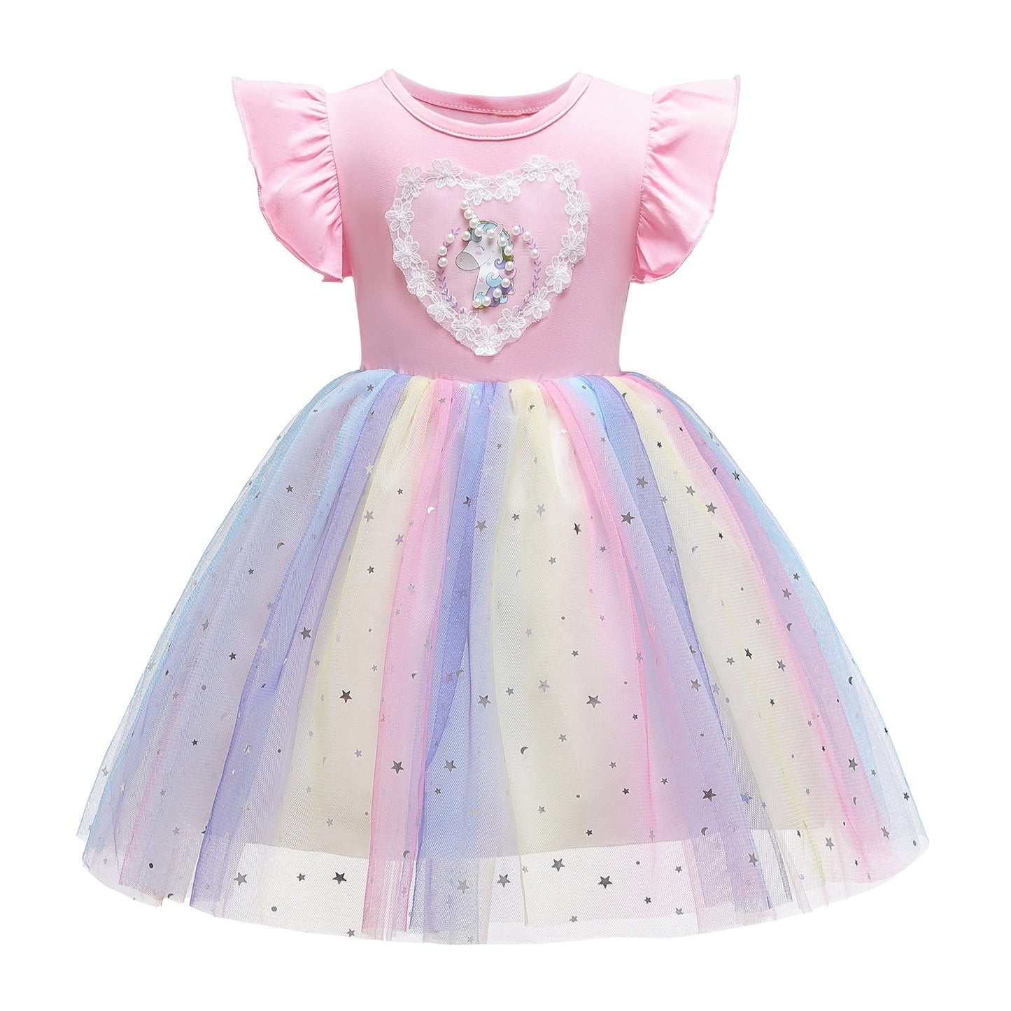 Rainbow Stars Long Sleeved Unicorn Dress