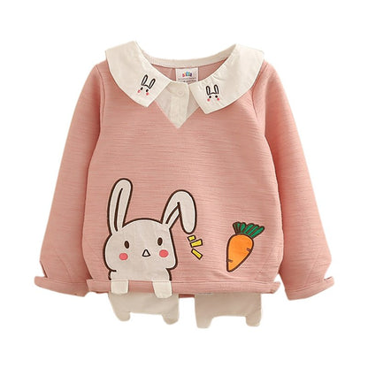 Carrot Rabbit Toon Patchwork Design Sweater
