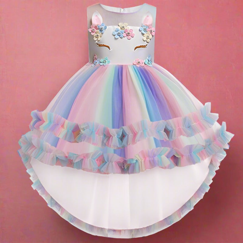 Long Back Ruffles Unicorn Dress