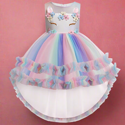 Long Back Ruffles Unicorn Dress