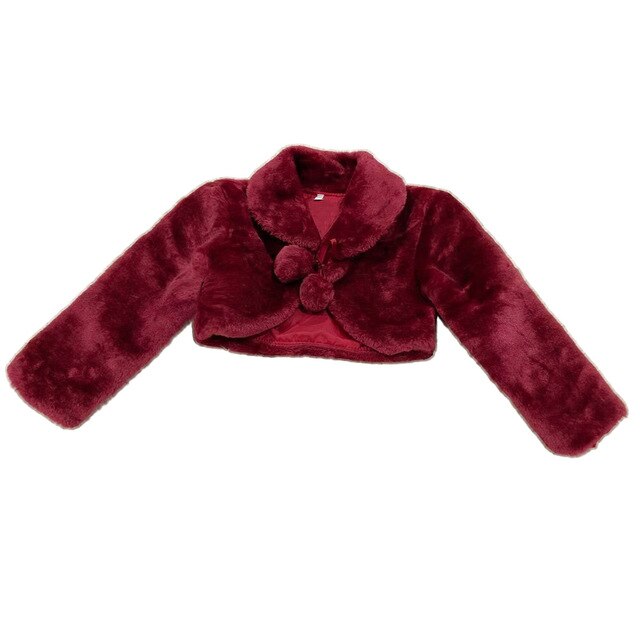 Fleece Pompom Long Sleeves Bolero