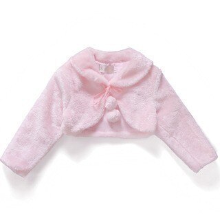 Fleece Pompom Long Sleeves Bolero