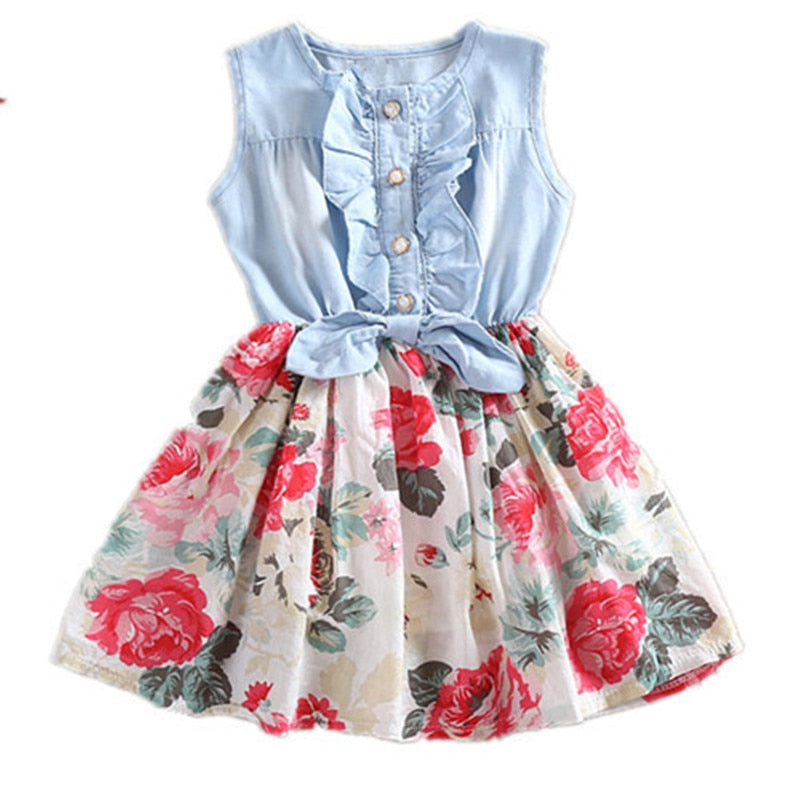 Denim Floral Summer Dress