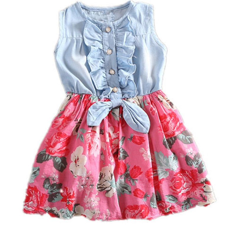 Denim Floral Summer Dress