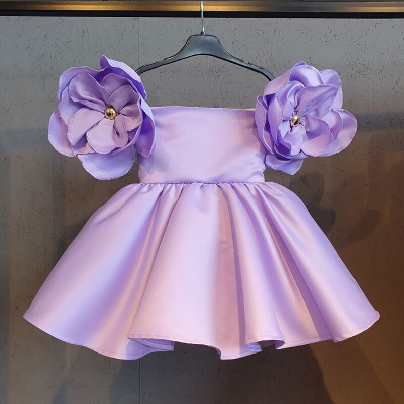 Layered Tutu Wedding Flower Girl Dress and Headband Set