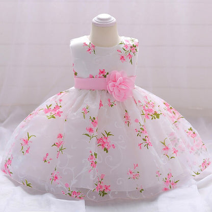 Candy Color Layering Ruffle Mesh Skirt Baby Girl Party Dress