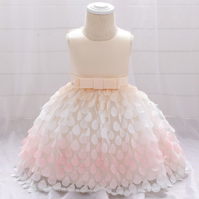Candy Color Layering Ruffle Mesh Skirt Baby Girl Party Dress