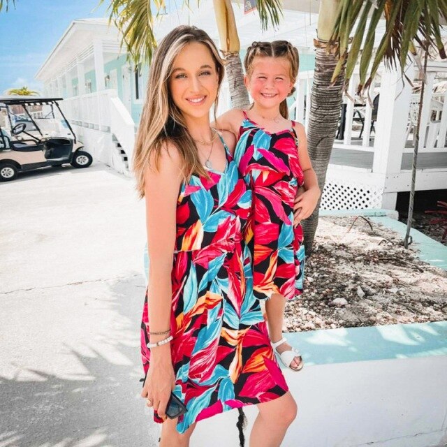 Sunflower Casual Loose Women's Dress For Mother And Daughter