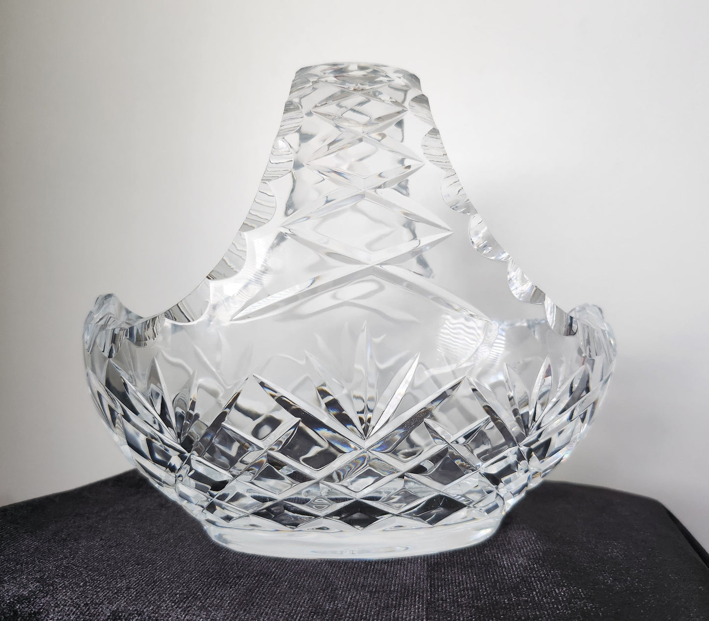 Diamond Cut Crystal Basket