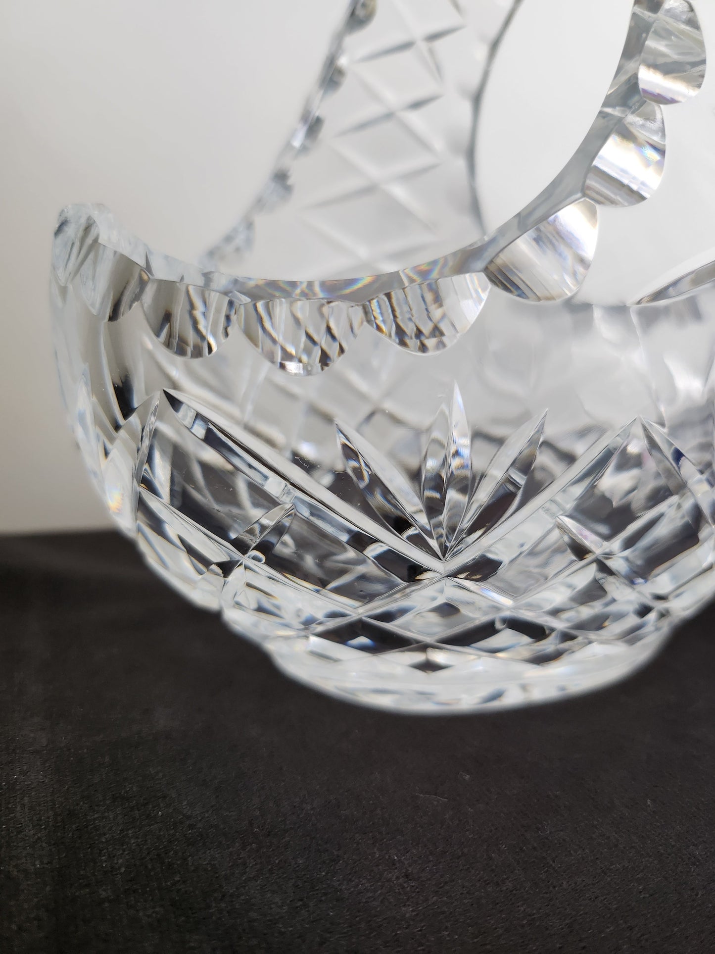 Diamond Cut Crystal Basket