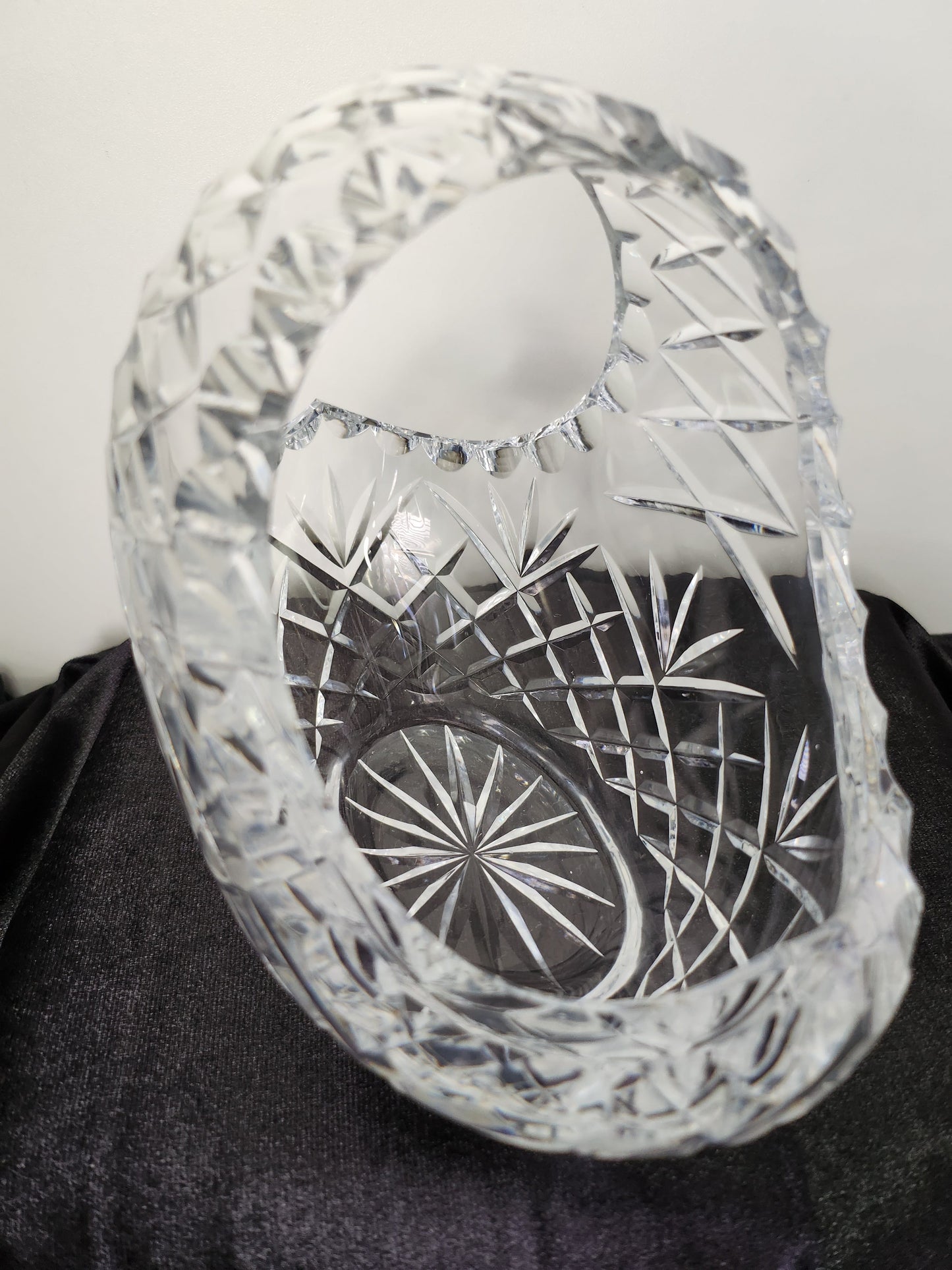 Diamond Cut Crystal Basket