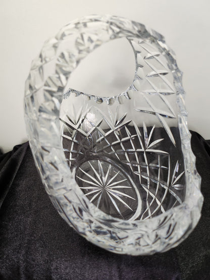 Diamond Cut Crystal Basket