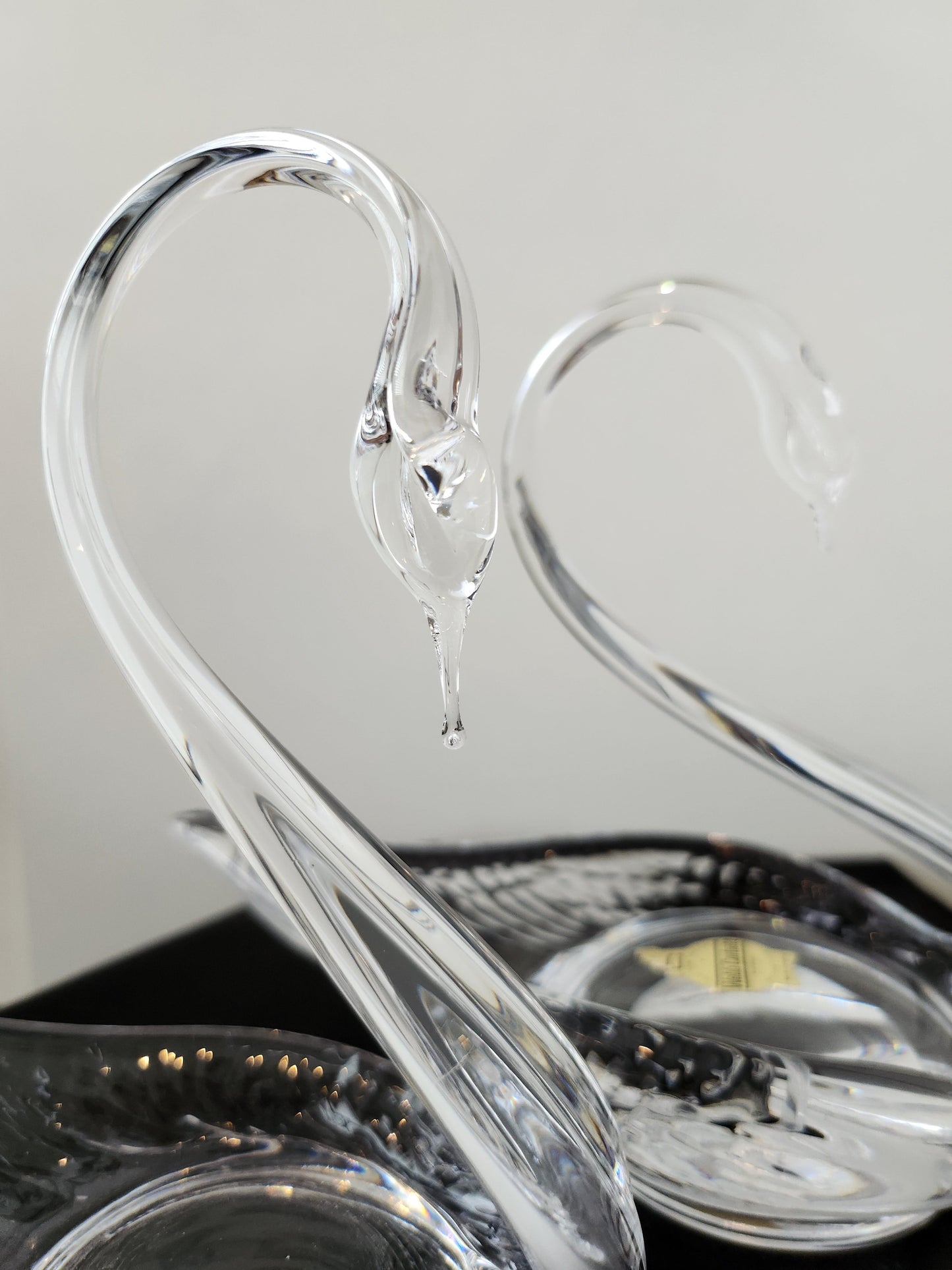 Pair Of Swan Webb Corbet Full Lead Crystal Dishes