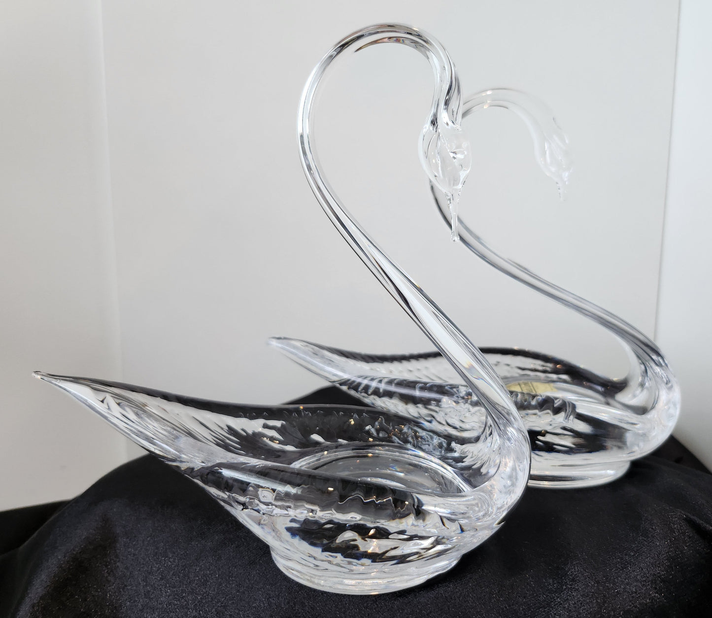 Pair Of Swan Webb Corbet Full Lead Crystal Dishes