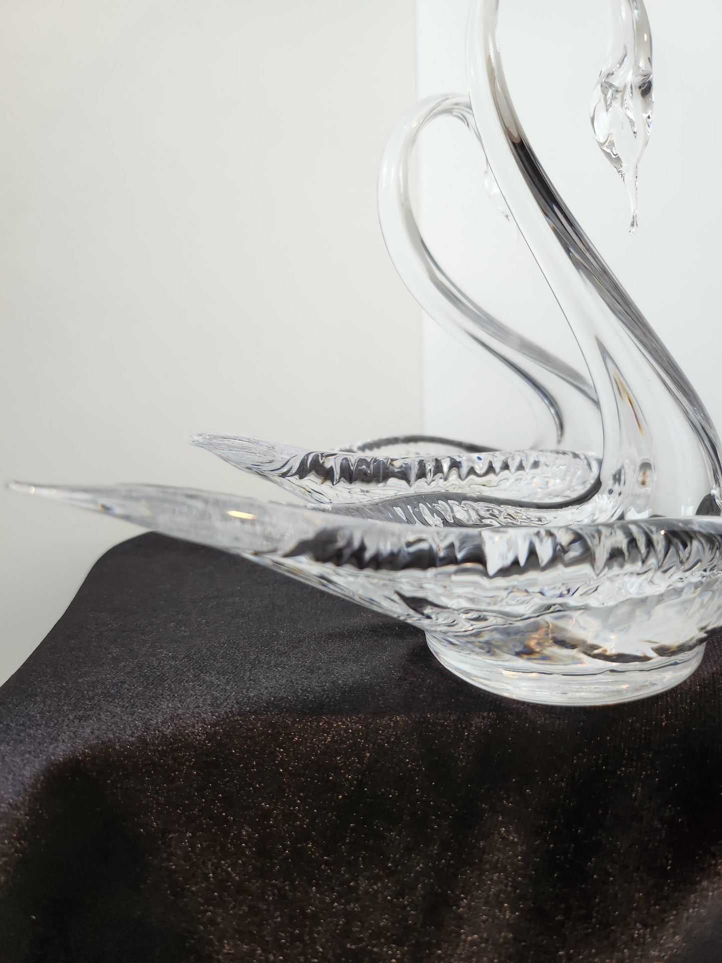 Pair Of Swan Webb Corbet Full Lead Crystal Dishes