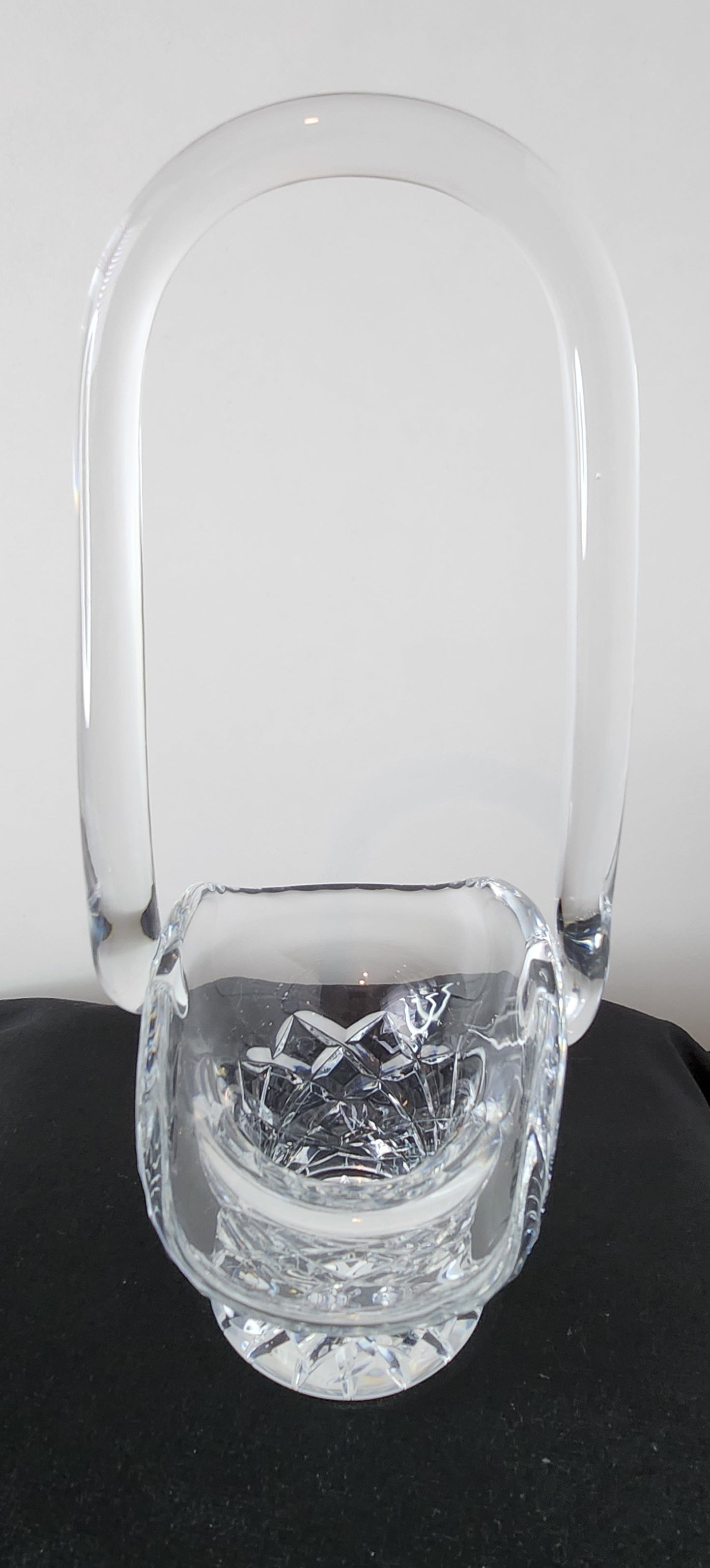 Vintage Diamond Cut Lead Crystal Tilted Basket for Sweets