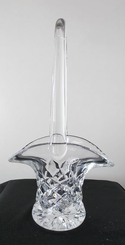 Vintage Diamond Cut Lead Crystal Tilted Basket for Sweets