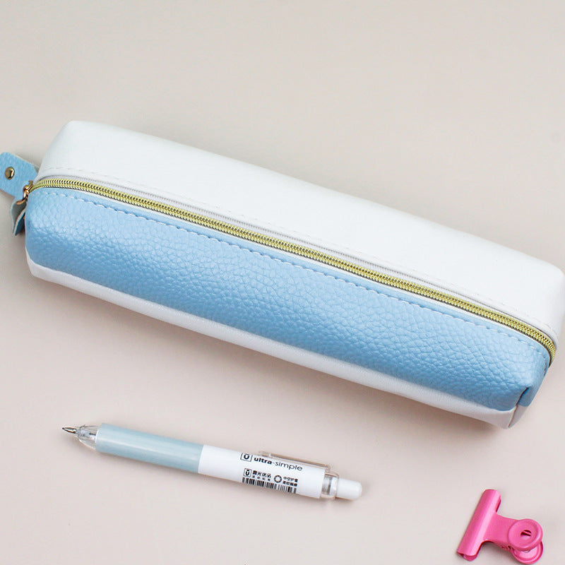 PU Creative Double Zipper Pen Bags