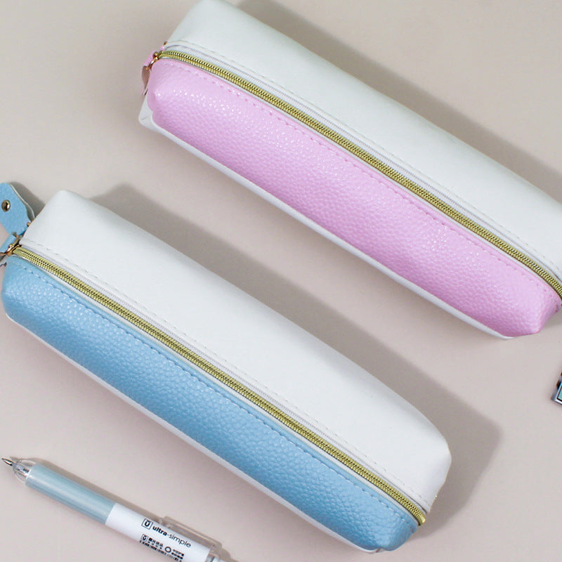 PU Creative Double Zipper Pen Bags