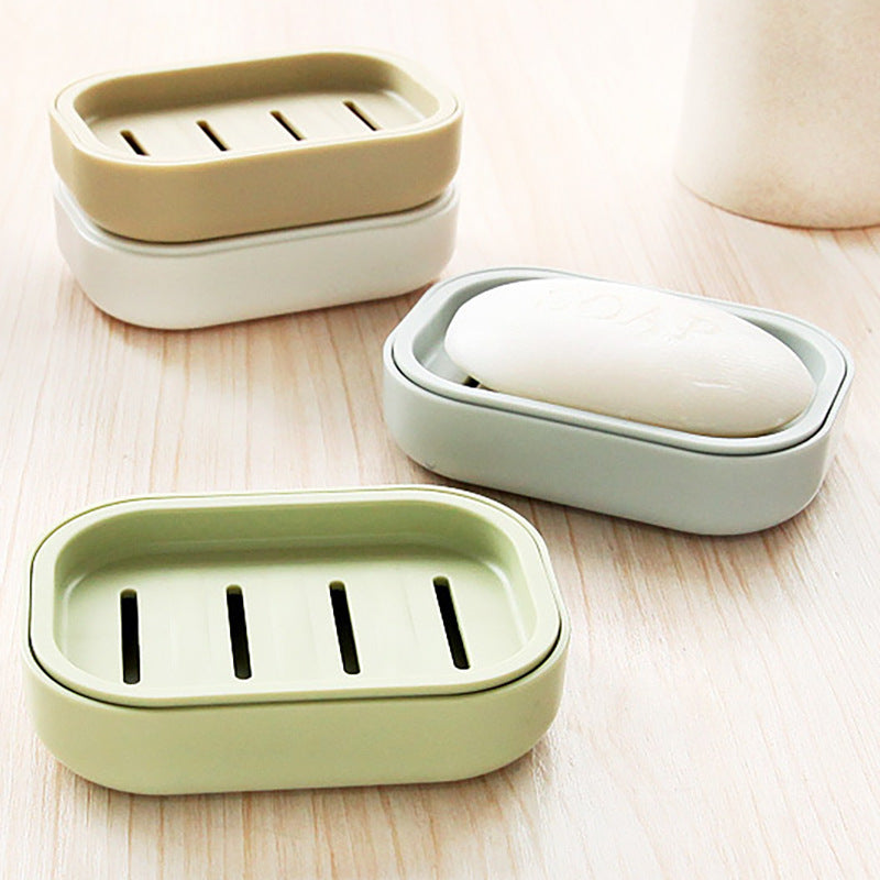 Plastic Double Layer Covered Portable Soap Holder Soap