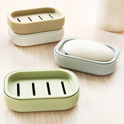 Plastic Double Layer Covered Portable Soap Holder Soap