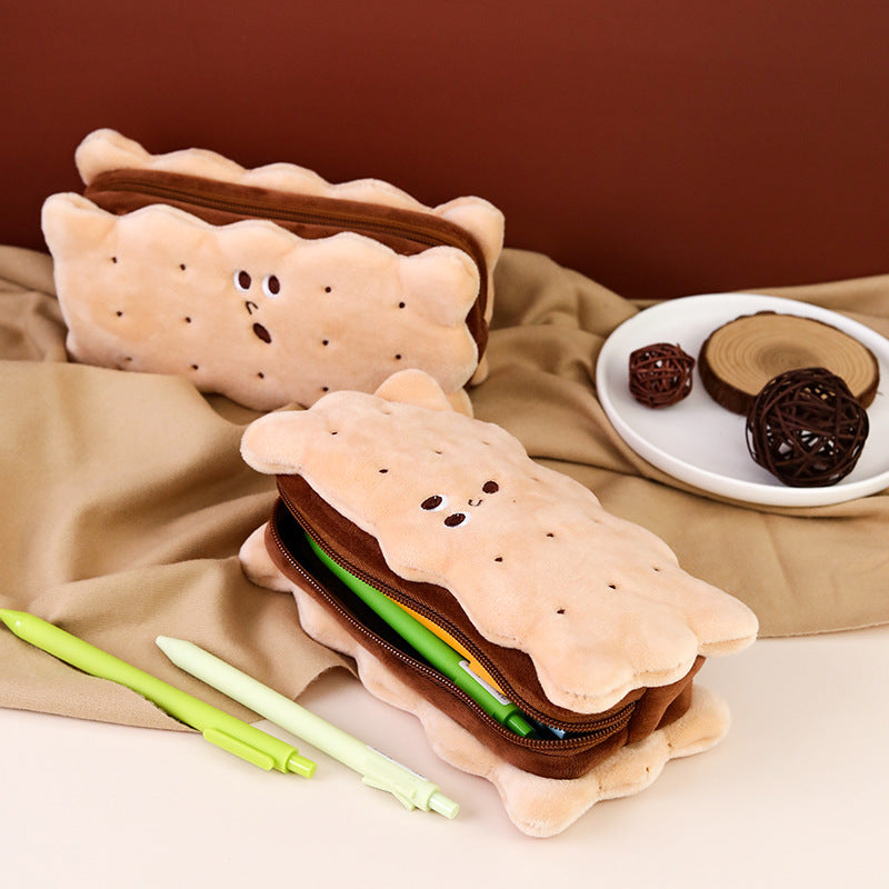 Sandwich Biscuit Plush Pencil Bag