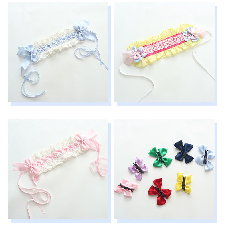Girls Flower Bow Lace Birthday Party Accessories Headwear