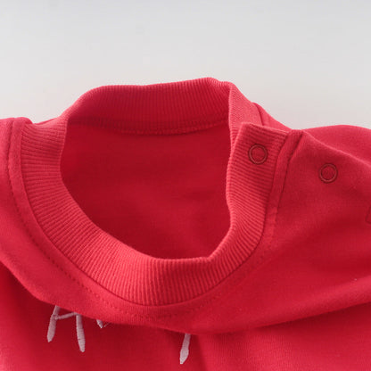 Baby Girls Letters Embroidered Rompers And Bow Headwear